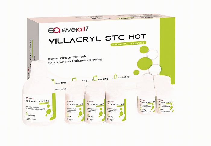 Villacryl STC HOT Kit - пластмасса горячей полимеризации для облицовки коронок и мостовидных протезов (набор)